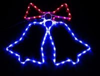 Lampki LED Czerwone Niebieskie Zewnętrzne Świąteczne Dzwonki Choinkowe IP44