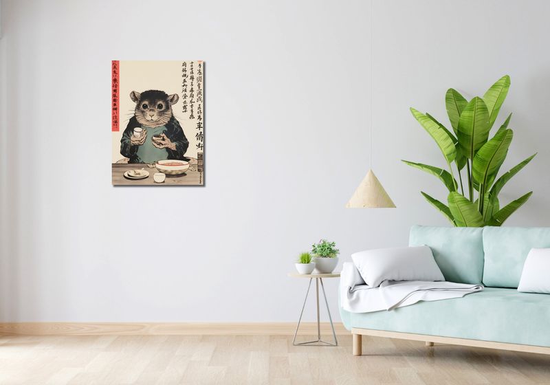 Obraz 50x70cm Kulinarny Rytuał Gryzonia zdjęcie 2