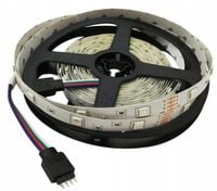 WODOODPORNA TAŚMA LED SMD 5050 RGB ZESTAW DŁUGOŚĆ 5M PILOT EFEKTY ŚWIETLNE
