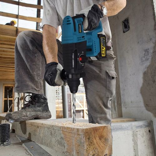 Bezszczotkowa młotowiertarka/wkrętarka udarowa SDS-PLUS, zestaw 2 na Arena.pl