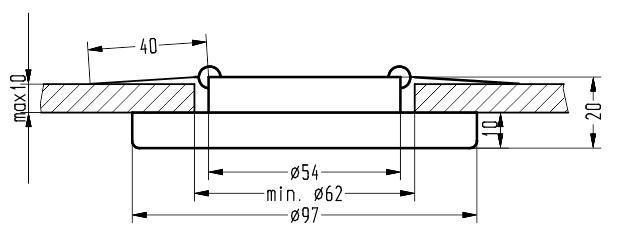 SAK-04 AL/AM 5W LED cob 230V opr. strop. stała okrągła szkło akrylowe bursz zdjęcie 13