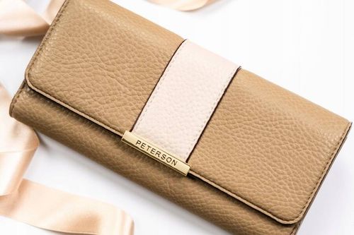 duży, poziomy portfel damski ze skóry ekologicznej - peterson na Arena.pl