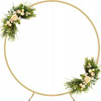 DUŻE ZŁOTE KOŁO 2,4m NA BALONY STOJAK BALONOWY STELAŻ METALOWY ŚLUB IMPREZA