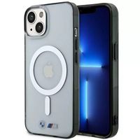 2 x Etui BMW Silver Ring MagSafe na iPhone 14 - przezroczyste