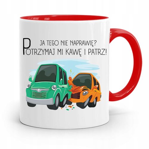 Kubek Czerwony Dla Mechanika Ja Tego Nie Naprawię? Z Nadrukiem Ze Zdjęciem na Arena.pl