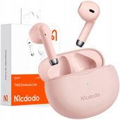 mcdodo słuchawki bezprzewodowe douszne bluetooth 5 z mikrofonem etui różowe