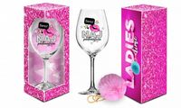ladies time   kieliszek do wina signoria 700ml + pompon