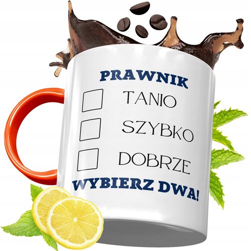 Kubek Pomarańczowy Dla Prawnika Prezent Z Nadrukiem Ze Zdjęciem na Arena.pl