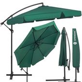 Parasol ogrodowy na wysięgniku 350 cm z regulacją kąta nachylenia na balkon, taras zielony