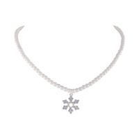 naszyjnik z pereł ze śnieżynką (c25/kor/62ag)