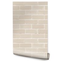 Tapeta Flizelinowa Beżowa Delikatna CEGŁA Efekt 3D