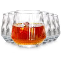 6x Szklanki Ryflowane do Napojów Wody Drinków Zestaw Komplet Szklanek 350ml