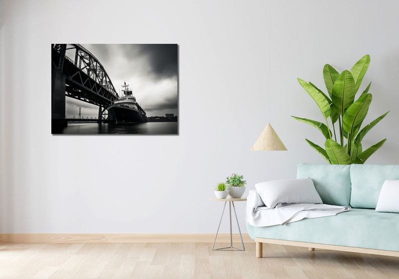 Obraz 100x70cm Statek przy Moście zdjęcie 2