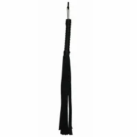 s&m flogger black - skorzany pejcz z wygodną rączką, 61 cm
