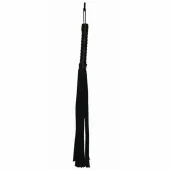 s&m flogger black - skorzany pejcz z wygodną rączką, 61 cm