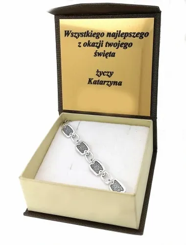 BRANSOLETKA SREBRNA DAMSKA 925 AŻUROWA ELEGANCKA SREBRO 925 + GRAWER GRATIS na Arena.pl