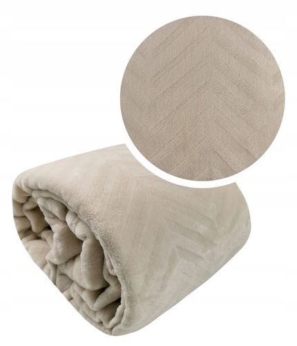 KOC GRUBY NARZUTA DWUSTRONNA CIEPŁA na PREZENT dla CÓRKI 200x220 CM BEŻOWY na Arena.pl