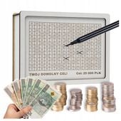 Skarbonka Wykreślana Wykreślanka Wyzwanie Prezent Personalizowana Biała