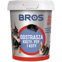 BROS Odstrasza Krety Psy i Koty Proszek Skuteczna Ochrona Ogrodu do 2 m-cy