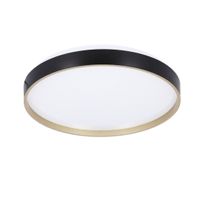 Florida lampa sufit. plafon czarno złoty+biały 18W LED 33 cm klosz biały sk