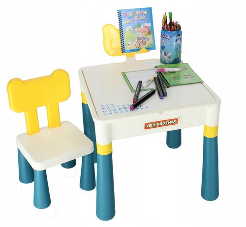 WIELOFUNKCYJNY STOLIK BLAT DO KLOCKÓW plus KRZESŁO na Arena.pl