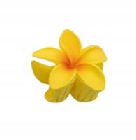 Piękna spinka klamra plastikowa kwiatek hawajski matowy żółty 8cm