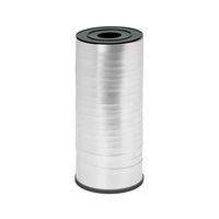 Wstążka tasiemka plastikowa do balonów srebrna chrom matowa, 92 m