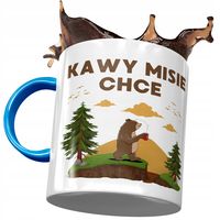 Kubek Błękitny Śmieszny Kawy Misie Chce Prezent Z Nadrukiem Ze Zdjęciem