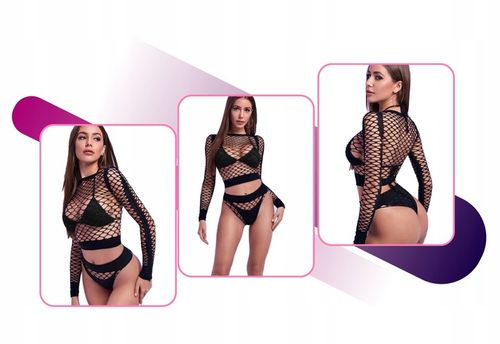 BODYSTOCKING SIATKA KOMBINEZON EROTYCZNY + MAJTKI na Arena.pl