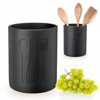 Pojemnik na przybory i akcesoria kuchenne SANDY czarny kamienny