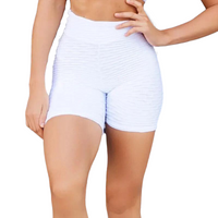 SHORTY KARBOWANE SPODENKI SPORTOWE BIAŁE XL