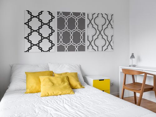 63508 Obraz na płótnie TRYPTYK SZARY MURCJA na Arena.pl