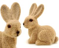 ZAJĄC WIELKANOCNY FLOKOWANY BRĄZOWY ZAJĄCZEK DEKORACJA STROIK WIELKANOC