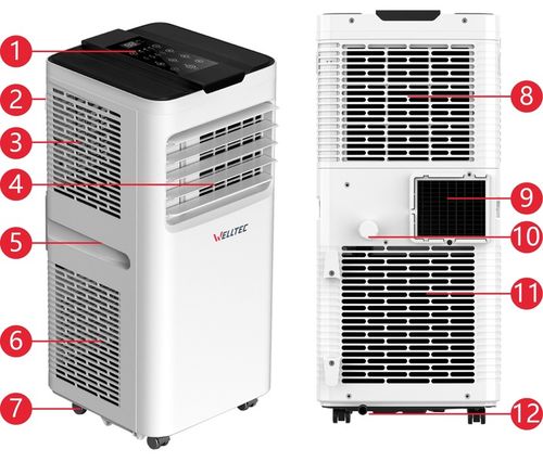 CICHY KLIMATYZATOR PRZENOŚNY WELLTEC ACR12 - 3w1 WiFi 3,5kW 60m² +USZCZELKA na Arena.pl