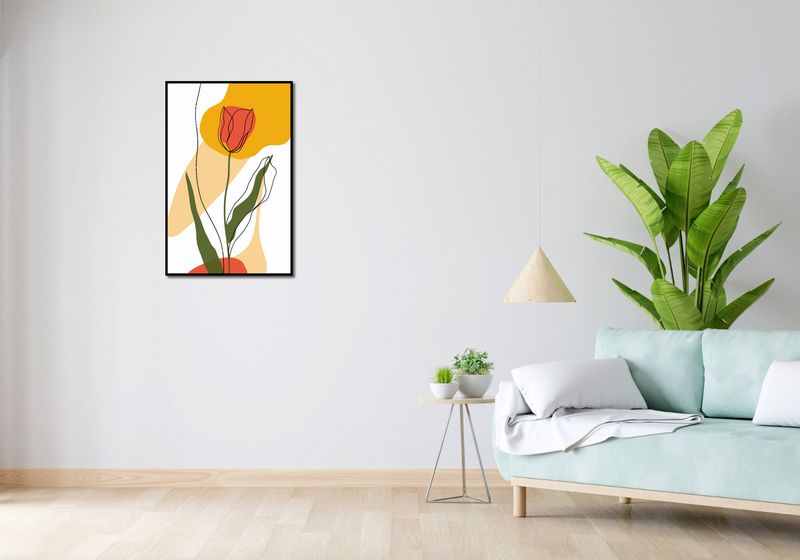 Plakat 53x81cm Przerysowany Tulipan zdjęcie 4