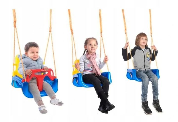 Huśtawka Ogrodowa Modułowa domowa dla Dzieci 3w1 Mocna na Linach Bezpieczna zdjęcie 3