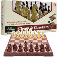 SZACHY MAGNETYCZNE GRA KLASYCZNE DUŻE NA MAGNES WARCABY 2w1