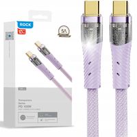 Kabel Rock USB typ C - USB typ C 1 m fioletowy