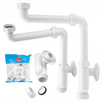 ODPŁYW PRZYŚCIENNY SYFON UMYWALKOWY OSZCZĘDZAJĄCY MIEJSCE SOLIDNY MCALPINE