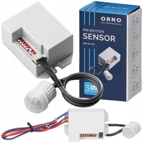 CZUJNIK RUCHU Z ZEWNĘTRZNYM SENSOREM 360° LED SONDA ZMIERZCHU PIR 230V na Arena.pl