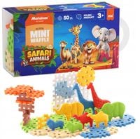 Marioinex klocki WAFFLE mini Safari Animals, 50 el w tym 8 zwierząt