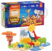 Marioinex klocki WAFFLE mini Safari Animals, 50 el w tym 8 zwierząt