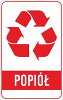 NAKLEJKA POPIÓŁ SEGREGACJA ŚMIECI NA ŚMIETNIK KOSZ WODOODPORNA 30x20cm
