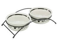 Zestaw misek ceramicznych na stojaku dla psa Trixie 2 x 1600ml czarno-białe