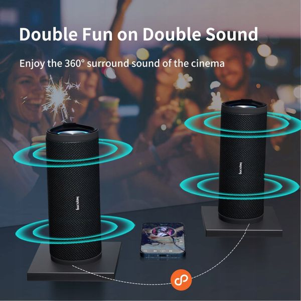 Głośnik stereo HEYSONG REVERB Bluetooth IPX7 360° zdjęcie 5
