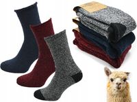 3x CIEPŁE SKARPETY TERMO WEŁNIANE ALPAKA GRUBE CIEPŁE 39-42