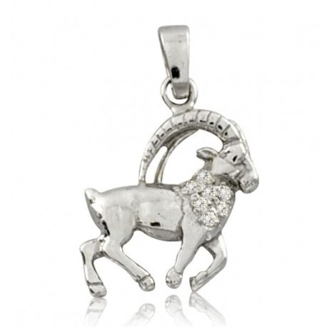 SREBRNY ZNAK ZODIAKU KOZIOROŻEC Z CYRKONIAMI PRÓBA SREBRA 925 zdjęcie 1