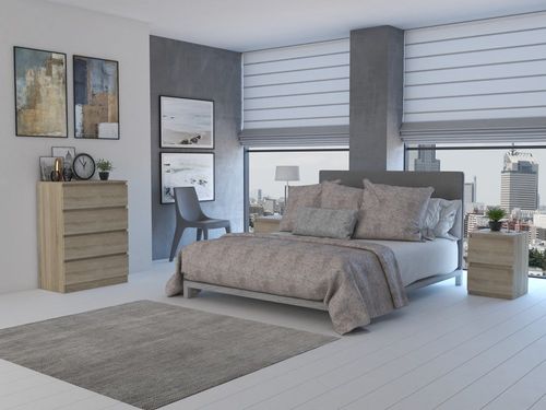 M4 MALWA KOMODA 4 SZUFLADY SONOMA KOMPLET na Arena.pl