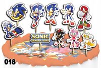TOPPERY NA TORT OZDOBNE DEKORACJA ZESTAW - SONIC SONIK BAJKA 10szt.