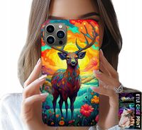 ETUI DO IPHONE 13 PRO MAX - KOLOROWE WZORY JELEŃ ŁOŚ ZWIERZĘTA LEŚNE